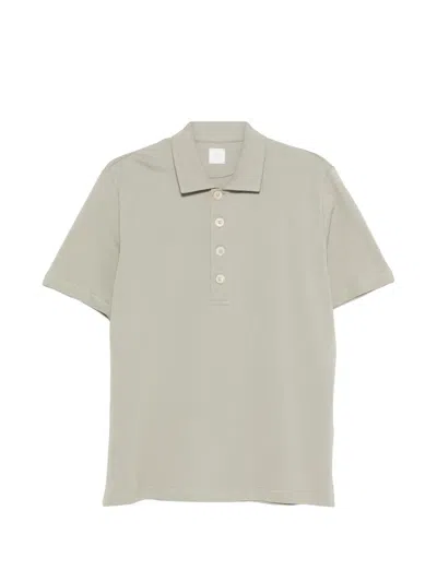 Eleventy Buttoned Short-sleeve Polo Shirt In Green