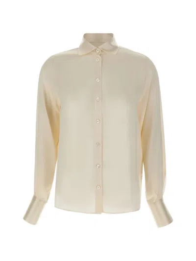 Eleventy Buttoned Silk Shirt In Neutral