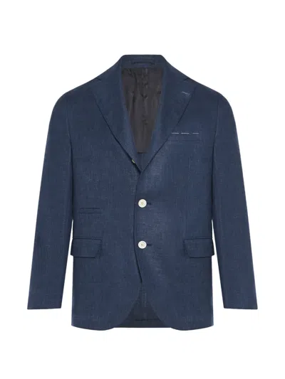 Eleventy Buttoned Suit In Blue