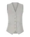 Eleventy Wool Linen Gilet In Ice Grey In Gray