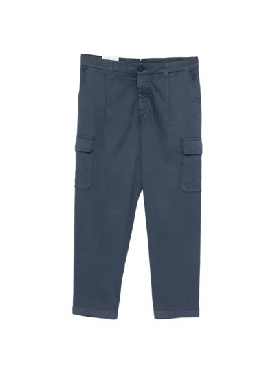 Eleventy Button-fastening Cargo Pants In Blue