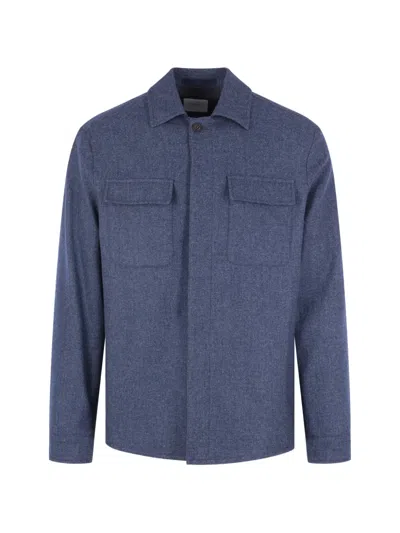 Eleventy Button-fastening Flap-pocket Coat In Blue