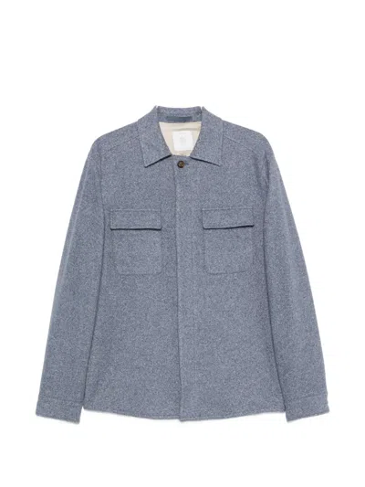Eleventy Button-fastening Flap-pocket Shirt Jacket In Blue
