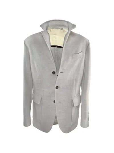 Eleventy Button-front Cashmere Coat In Gray