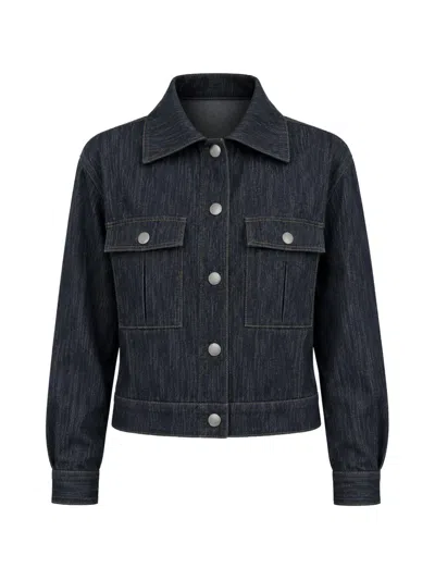 Eleventy Button-up Denim Jacket In Black