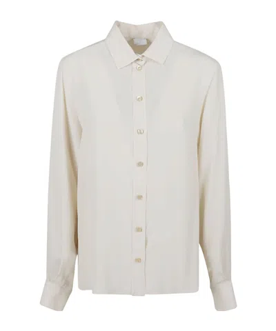 Eleventy Button-up Long Sleeve Shirt In White