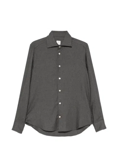 Eleventy Button-up Long-sleeve Shirt In Gray