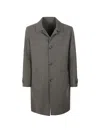 Eleventy Button-up Patch-pocket Coat In Gray