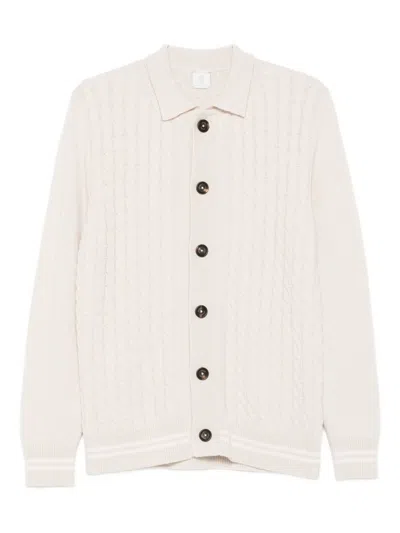 Eleventy Cable-knit Cardigan In Neutral
