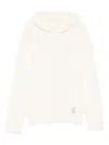 Eleventy Cable-knit Hoodie In White