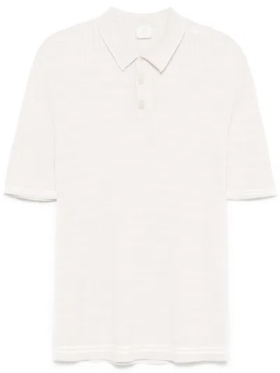 Eleventy Cable-knit Polo Shirt In Neutrals