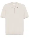 Eleventy Cable-knit Polo Shirt In Neutrals