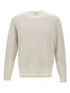 Eleventy Cable-knit Ribbed-edge Sweater In Neutral