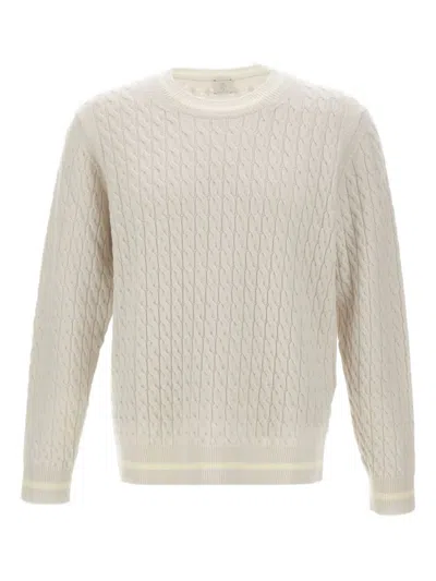 ELEVENTY CABLE-KNIT RIBBED-EDGE SWEATER