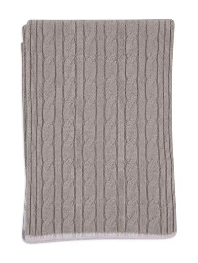 Eleventy Cable Knit Scarf In Gray