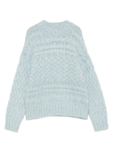Eleventy Pullover Mit Zopfmuster In Blue