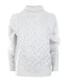Eleventy Rollkragenpullover Mit Zopfmuster In White