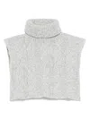Eleventy Cable-knit Turtleneck Neck Warmer In Gray