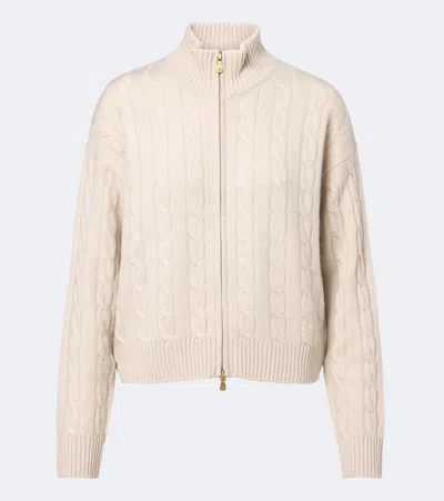 Eleventy Cable-knit Cashmere Zip-up Sweater In Multi