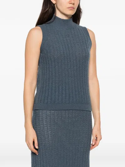 Eleventy Cable-knit Top In Gray