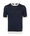 Eleventy Cable-knit T-shirt In Blue