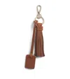 Eleventy Calfskin Fringed Keyring In Brown