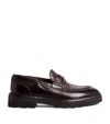 Eleventy Calfskin Moccasin Penny Loafers In Brown