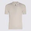 Eleventy Zip Collar Polo Textured Fabric In Nude & Neutrals