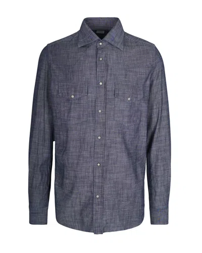 ELEVENTY CAMICIA IN COTONE BLU