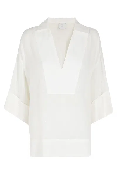 Eleventy Camicia Scollo V No Bottoni In Blue