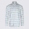 Eleventy Relaxed Plaid Long Sleeve Button-down Shirt In Blue