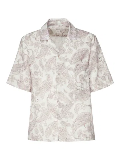 Eleventy Shirt With Paisley Print In Beige