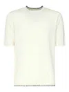 Eleventy Ribbed Accents Knitted T-shirt In White