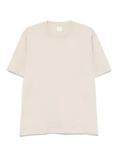 Eleventy Round Neck T-shirt Camel In Yellow