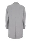 Eleventy Grey Coat With Notched Revers And Herringbone Motif In Wool Blend Man In Grey