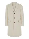 ELEVENTY WHITE SINGLE-BREASTED COAT WITH NOTCHED REVERS IN WOOL MAN