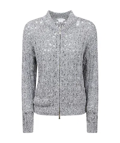 Eleventy Cardigan Zip In Gray