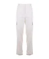 Eleventy Pinstriped Cargo-pockets Trousers In White