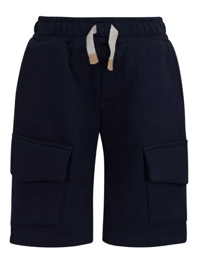 Eleventy Kids' Cargo Shorts In Blue