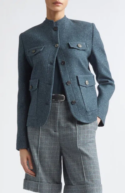 Eleventy Cashmere & Silk Field Jacket In Blue
