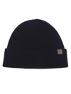 Eleventy Cashmere And Silk Hat With Pronounced Ribbing And Embossed Crest In Black