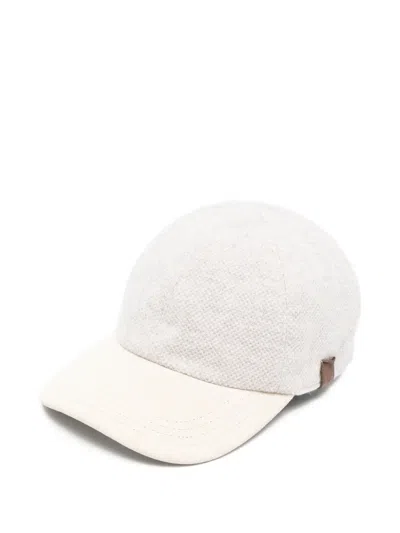 Eleventy Cashmere Baseball Cap In White