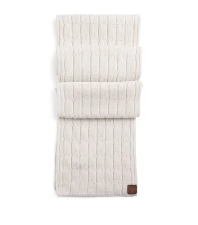 Eleventy Cashmere Cable-knit Scarf In Neutral