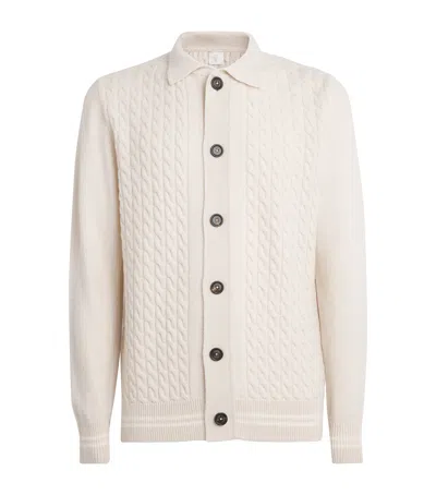Eleventy Cashmere Collared Cardigan In Neutral