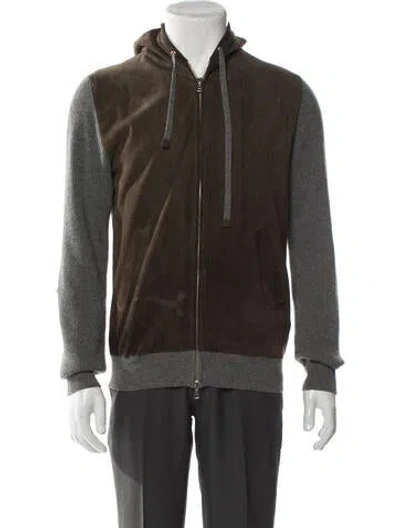 Pre-owned Eleventy Cashmere Colorblock Pattern Jacket In Brown