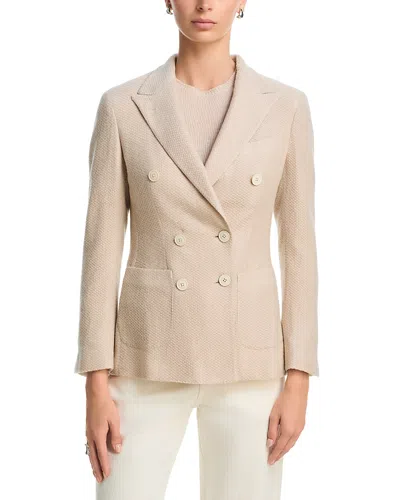 Eleventy Cashmere Double Breasted Jacket In Brown