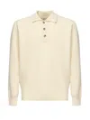 Eleventy Long-sleeve Polo Shirt In Neutral