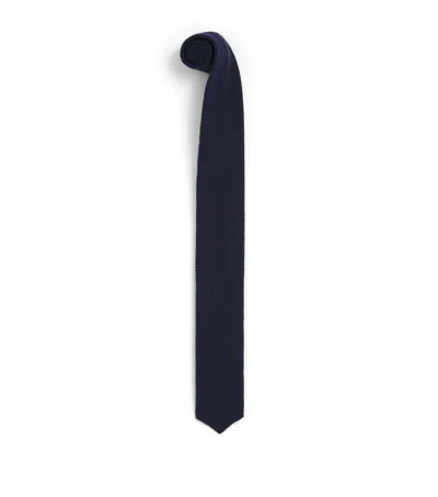 Eleventy Cashmere Knitted Tie In Neutral