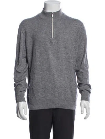 Pre-owned Eleventy Cashmere Mock Neck Pullover In Blue