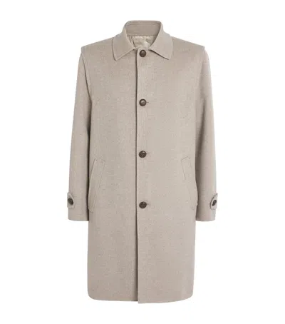Eleventy Cashmere Overcoat In Green